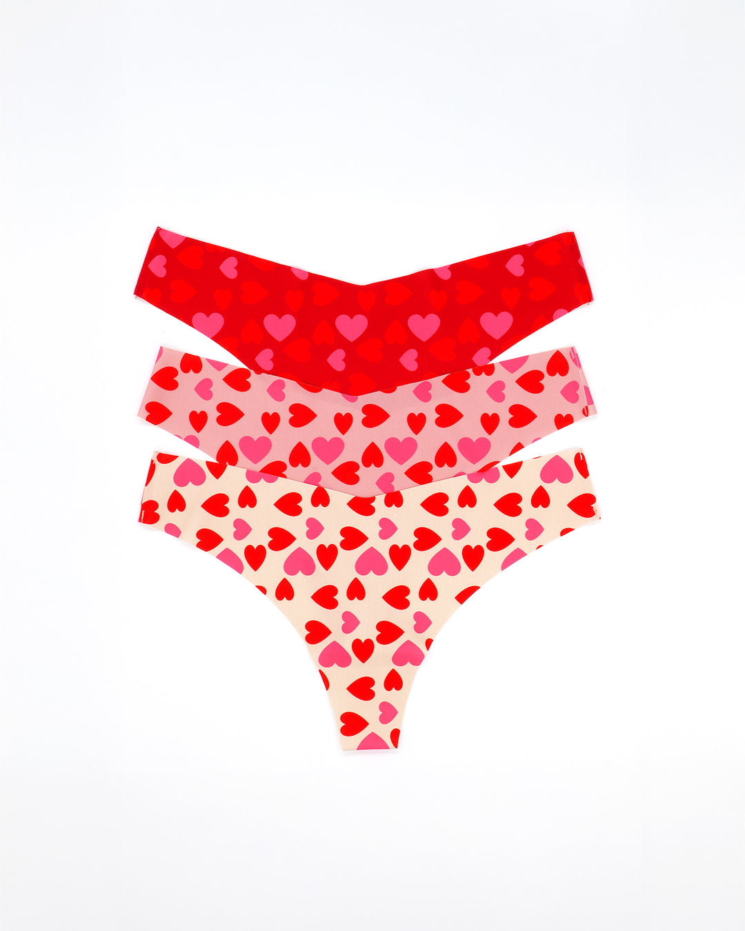 Pack de 3 strings invisibles sans couture – Motif ❤️