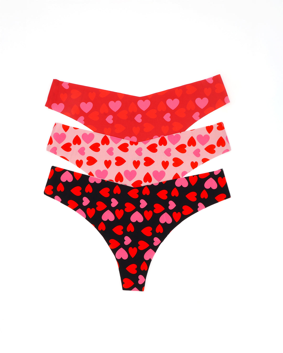 Pack de 3 strings invisibles sans couture – Motif ❤️